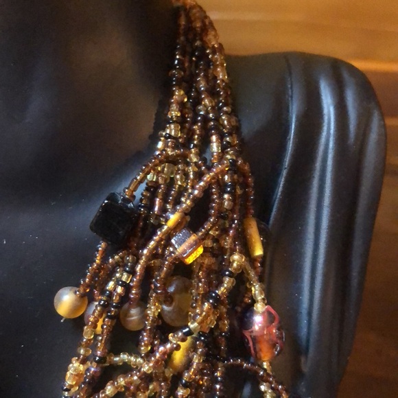 Handcrafted Beautiful Beaded Necklace 8 Strands - Picture 4 of 10